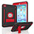 Silicone Matte Finish and Plastic Back Cover Case with Stand YJ1 for Apple iPad Mini Red and Black