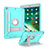 Silicone Matte Finish and Plastic Back Cover Case with Stand YJ2 for Apple iPad 10.2 (2020) Mint Blue