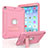 Silicone Matte Finish and Plastic Back Cover Case with Stand YJ2 for Apple iPad Air 3 Pink
