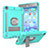 Silicone Matte Finish and Plastic Back Cover Case with Stand YJ2 for Apple iPad Mini 2 Mint Blue