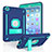 Silicone Matte Finish and Plastic Back Cover Case with Stand YJ2 for Apple iPad Mini Blue