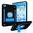Silicone Matte Finish and Plastic Back Cover Case with Stand YJ2 for Apple iPad Mini Blue and Black