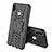 Silicone Matte Finish and Plastic Back Cover Case with Stand Z01 for Xiaomi Mi 8 Black