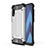 Silicone Matte Finish and Plastic Back Cover Case WL1 for Samsung Galaxy A70 Silver