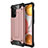 Silicone Matte Finish and Plastic Back Cover Case WL1 for Samsung Galaxy A72 5G Rose Gold