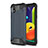 Silicone Matte Finish and Plastic Back Cover Case WL1 for Samsung Galaxy M01 Core Navy Blue