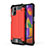 Silicone Matte Finish and Plastic Back Cover Case WL1 for Samsung Galaxy M31s Red