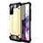 Silicone Matte Finish and Plastic Back Cover Case WL1 for Samsung Galaxy S20 FE (2022) 5G Gold