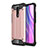 Silicone Matte Finish and Plastic Back Cover Case WL1 for Xiaomi Redmi 9 Rose Gold