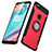 Silicone Matte Finish and Plastic Back Cover with Finger Ring Stand for OnePlus 5T A5010 Red