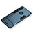 Silicone Matte Finish and Plastic Back Cover with Stand for Apple iPhone X Blue