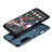 Silicone Matte Finish and Plastic Back Cover with Stand for Huawei G10 Blue