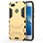 Silicone Matte Finish and Plastic Back Cover with Stand for Huawei Y6 Pro (2017) Gold