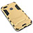 Silicone Matte Finish and Plastic Back Cover with Stand for Huawei Y6 Pro (2017) Gold