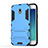Silicone Matte Finish and Plastic Back Cover with Stand for Samsung Galaxy J3 (2017) J330F DS Blue