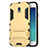 Silicone Matte Finish and Plastic Back Cover with Stand for Samsung Galaxy J3 (2018) SM-J377A Gold