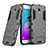 Silicone Matte Finish and Plastic Back Cover with Stand for Samsung Galaxy J5 (2017) SM-J750F Gray