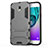 Silicone Matte Finish and Plastic Back Cover with Stand for Samsung Galaxy J5 (2017) SM-J750F Gray