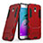 Silicone Matte Finish and Plastic Back Cover with Stand for Samsung Galaxy J5 (2017) SM-J750F Red