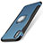 Silicone Matte Finish Case with Finger Ring Stand for Apple iPhone X Blue