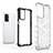 Silicone Transparent Frame Case Cover 360 Degrees AM1 for Oppo A53s 5G