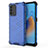 Silicone Transparent Frame Case Cover 360 Degrees AM1 for Oppo A74 4G Blue