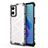 Silicone Transparent Frame Case Cover 360 Degrees AM1 for Oppo A76 White