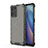 Silicone Transparent Frame Case Cover 360 Degrees AM1 for Oppo Reno7 SE 5G Black