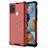 Silicone Transparent Frame Case Cover 360 Degrees AM1 for Samsung Galaxy A21s Red