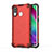 Silicone Transparent Frame Case Cover 360 Degrees AM1 for Samsung Galaxy A40 Red