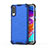 Silicone Transparent Frame Case Cover 360 Degrees AM1 for Samsung Galaxy A70 Blue