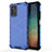 Silicone Transparent Frame Case Cover 360 Degrees AM1 for Samsung Galaxy F52 5G Blue
