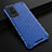 Silicone Transparent Frame Case Cover 360 Degrees AM1 for Vivo X60 Pro 5G Blue