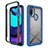 Silicone Transparent Frame Case Cover 360 Degrees for Motorola Moto E20 Blue
