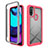 Silicone Transparent Frame Case Cover 360 Degrees for Motorola Moto E20 Hot Pink