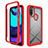 Silicone Transparent Frame Case Cover 360 Degrees for Motorola Moto E40 Red