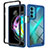 Silicone Transparent Frame Case Cover 360 Degrees for Motorola Moto Edge 20 5G Blue