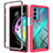 Silicone Transparent Frame Case Cover 360 Degrees for Motorola Moto Edge 20 5G Hot Pink