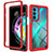 Silicone Transparent Frame Case Cover 360 Degrees for Motorola Moto Edge 20 5G Red