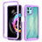 Silicone Transparent Frame Case Cover 360 Degrees for Motorola Moto Edge 20 Lite 5G Purple