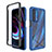 Silicone Transparent Frame Case Cover 360 Degrees for Motorola Moto Edge (2021) 5G Blue