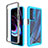 Silicone Transparent Frame Case Cover 360 Degrees for Motorola Moto Edge (2021) 5G Cyan