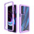 Silicone Transparent Frame Case Cover 360 Degrees for Motorola Moto Edge (2021) 5G Purple