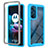 Silicone Transparent Frame Case Cover 360 Degrees for Motorola Moto Edge 30 5G Cyan