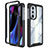 Silicone Transparent Frame Case Cover 360 Degrees for Motorola Moto Edge 30 Pro 5G Black