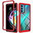 Silicone Transparent Frame Case Cover 360 Degrees for Motorola Moto Edge Lite 5G Red