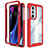 Silicone Transparent Frame Case Cover 360 Degrees for Motorola Moto Edge Plus (2022) 5G Red