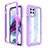 Silicone Transparent Frame Case Cover 360 Degrees for Motorola Moto Edge S 5G Purple
