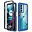 Silicone Transparent Frame Case Cover 360 Degrees for Motorola Moto Edge S30 5G Blue