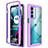 Silicone Transparent Frame Case Cover 360 Degrees for Motorola Moto Edge S30 5G Purple